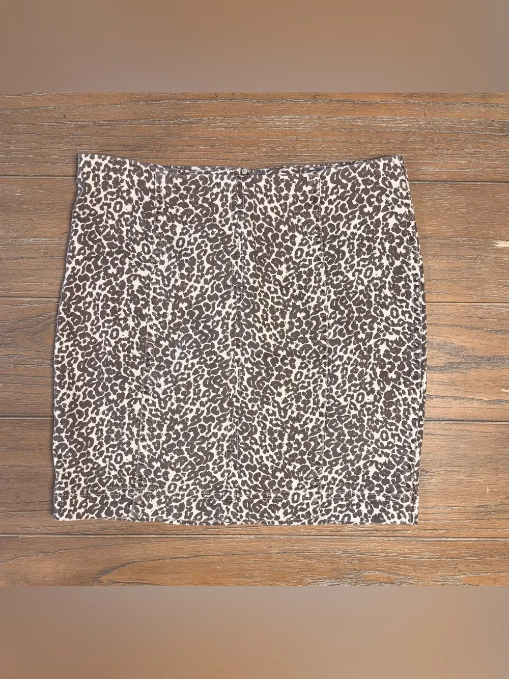 Free People Brown and Cream Leopard Print Mini Skirt